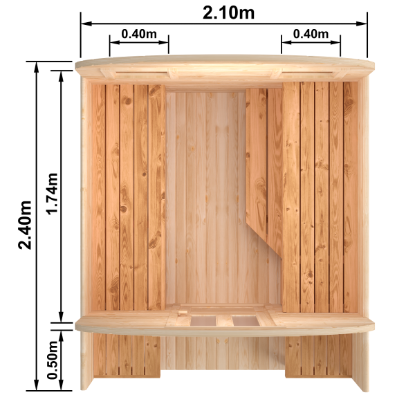 Fasssauna / Gartensauna / Banja / Quadro 2,4 m mit Balkon